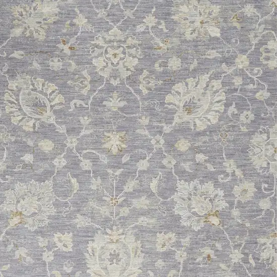 Gray and Ivory Floral Power Loom Area Rug Photo 9