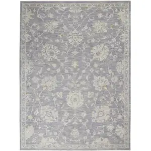 Photo of Gray and Ivory Floral Power Loom Area Rug