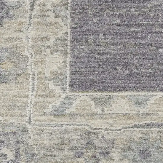 Gray and Ivory Floral Power Loom Area Rug Photo 5