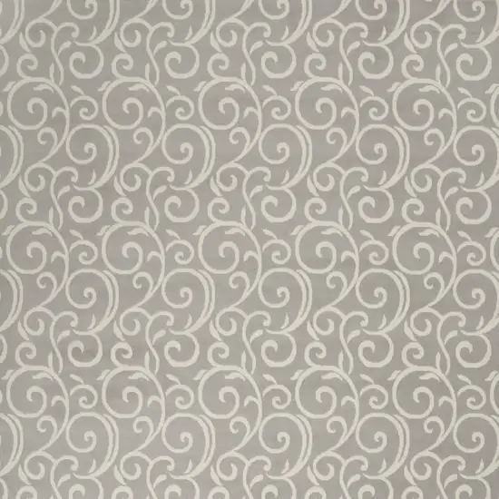 Gray and Ivory Floral Vines Power Loom Area Rug Photo 5