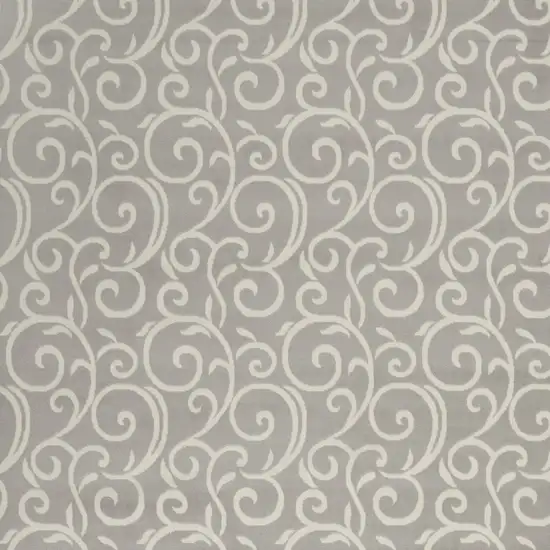 Gray and Ivory Floral Vines Power Loom Area Rug Photo 4