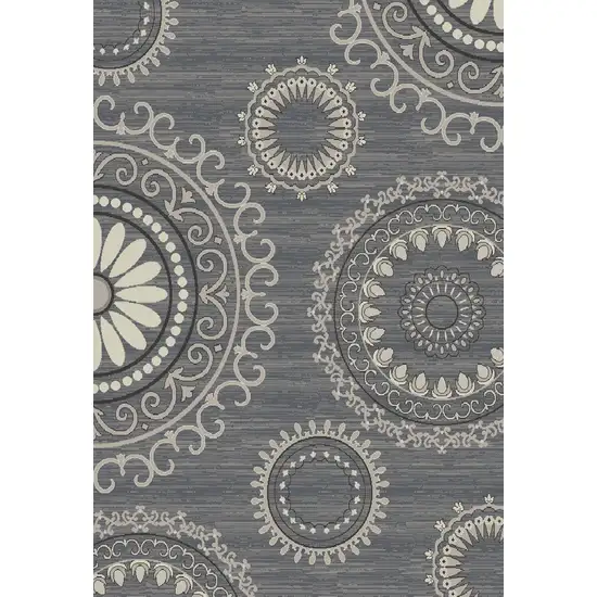 Gray and Ivory Geometric Area Rug Photo 4