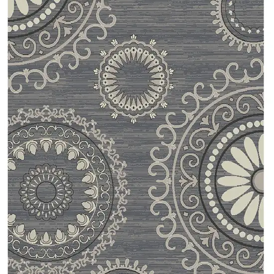 Gray and Ivory Geometric Area Rug Photo 4