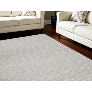 Photo of Gray and Ivory Geometric Area Rug