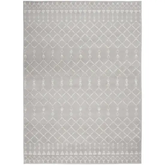 Gray and Ivory Geometric Area Rug Photo 2