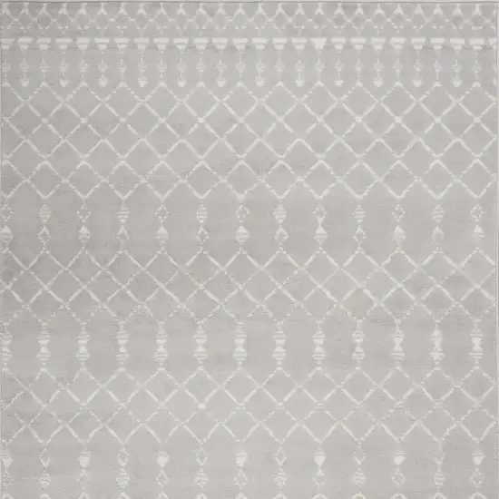 Gray and Ivory Geometric Area Rug Photo 6