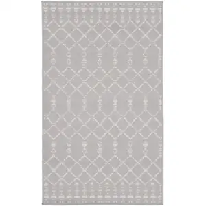 Photo of Gray and Ivory Geometric Area Rug