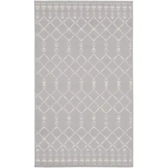 Gray and Ivory Geometric Area Rug Photo 2