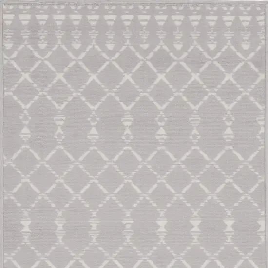 Gray and Ivory Geometric Area Rug Photo 6