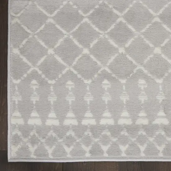 Gray and Ivory Geometric Area Rug Photo 4