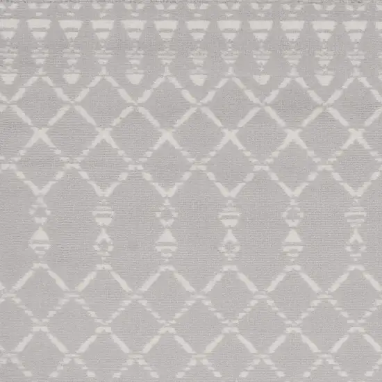 Gray and Ivory Geometric Area Rug Photo 5