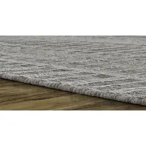 Photo of Gray and Ivory Geometric Hand Woven Area Rug