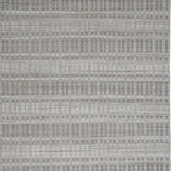 Gray and Ivory Geometric Hand Woven Area Rug Photo 5