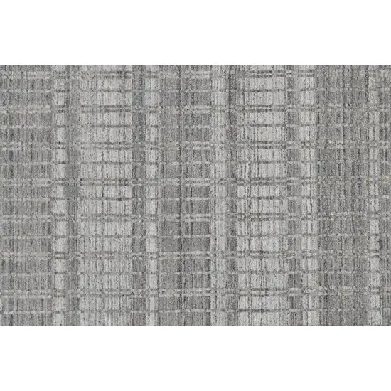 Gray and Ivory Geometric Hand Woven Area Rug Photo 6