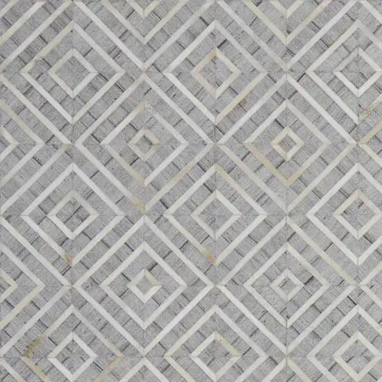 Gray and Ivory Geometric Hand Woven Area Rug Photo 8