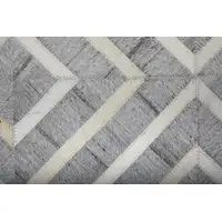 Photo of Gray and Ivory Geometric Hand Woven Area Rug