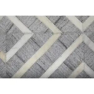 Photo of Gray and Ivory Geometric Hand Woven Area Rug