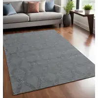 Photo of Gray and Ivory Geometric Hand Woven Non Skid Area Rug