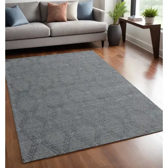 Gray and Ivory Geometric Hand Woven Non Skid Area Rug Photo 1