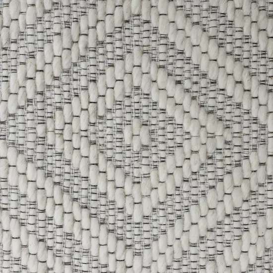 Gray and Ivory Geometric Hand Woven Non Skid Area Rug Photo 8