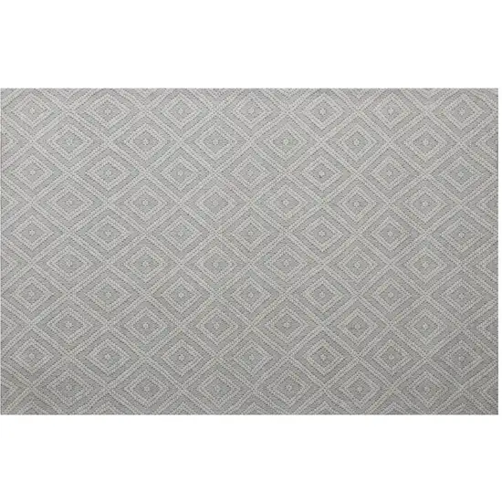 Gray and Ivory Geometric Hand Woven Non Skid Area Rug Photo 2