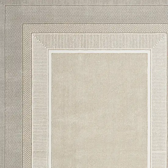 Gray and Ivory Geometric Non Skid Area Rug Photo 6