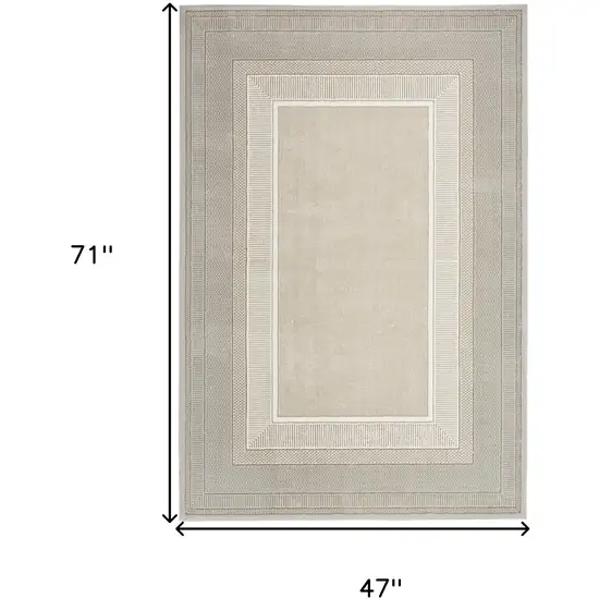 Gray and Ivory Geometric Non Skid Area Rug Photo 3