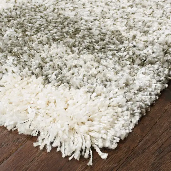 Gray and Ivory Geometric Pattern Scatter Rug Photo 2