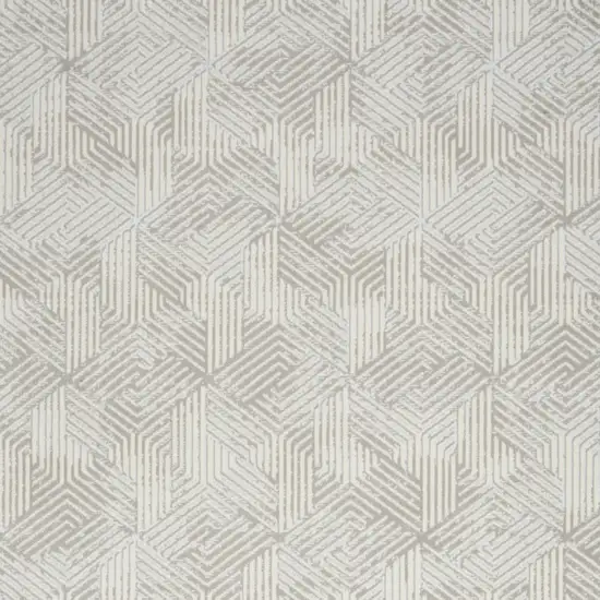 Gray and Ivory Geometric Power Loom Area Rug Photo 7