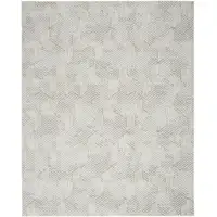 Photo of Gray and Ivory Geometric Power Loom Area Rug