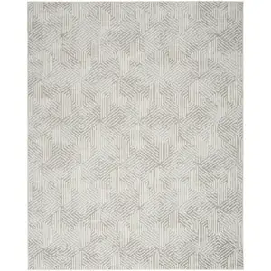 Photo of Gray and Ivory Geometric Power Loom Area Rug