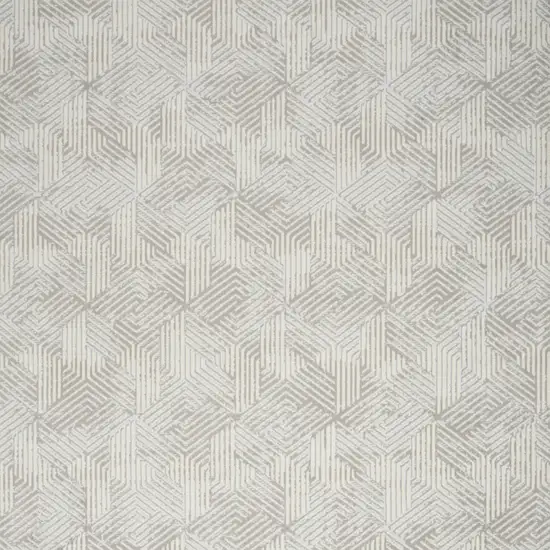 Gray and Ivory Geometric Power Loom Area Rug Photo 8