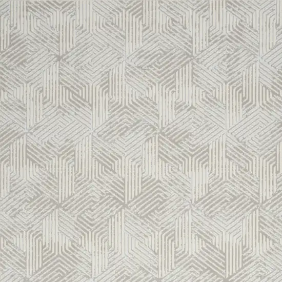 Gray and Ivory Geometric Power Loom Area Rug Photo 7