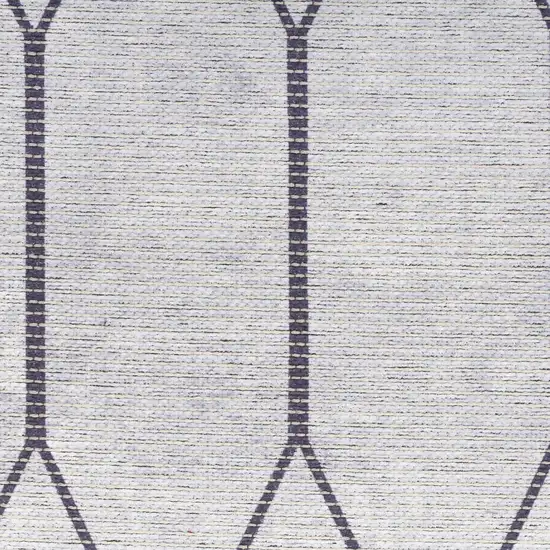 Gray and Ivory Geometric Power Loom Distressed Washable Area Rug Photo 4