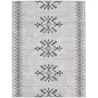 Photo of Gray and Ivory Geometric Power Loom Washable Area Rug