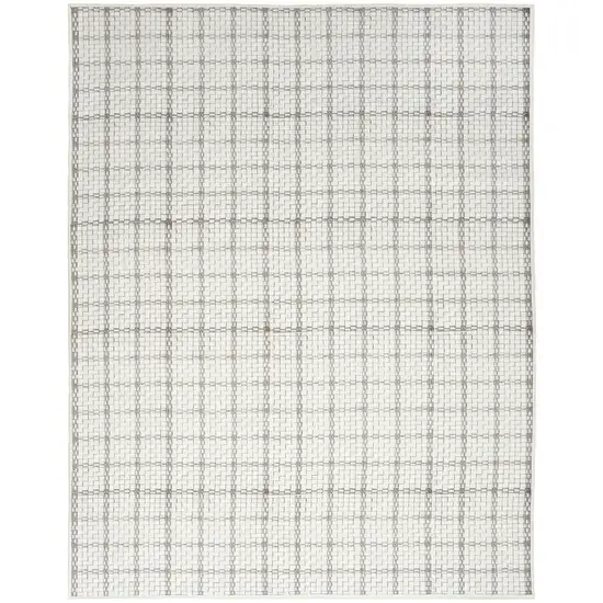 Gray and Ivory Geometric Power Loom Washable Non Skid Area Rug Photo 2