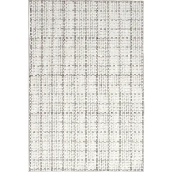 Gray and Ivory Geometric Power Loom Washable Non Skid Area Rug Photo 2