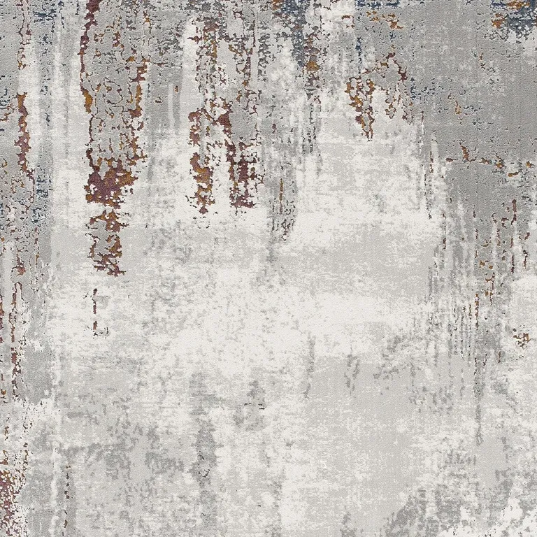 Gray and Ivory Modern Abstract Area Rug Photo 1