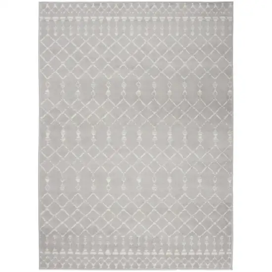 Gray and Ivory Moroccan Distressed Non Skid Area Rug Photo 6