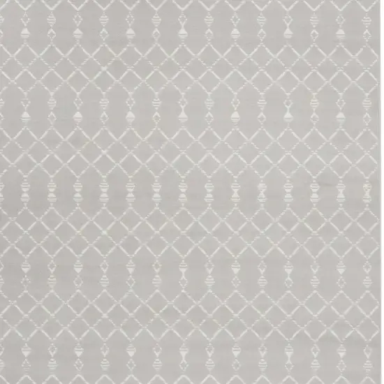 Gray and Ivory Moroccan Distressed Non Skid Area Rug Photo 5