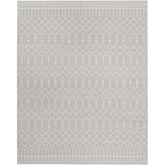 Gray and Ivory Moroccan Distressed Non Skid Area Rug Photo 2