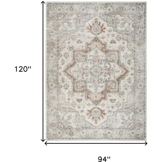 Gray and Ivory Moroccan Power Loom Washable Area Rug Photo 3