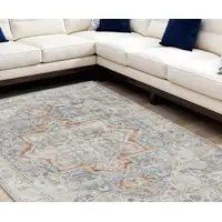 Photo of Gray and Ivory Moroccan Power Loom Washable Area Rug