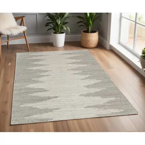 Gray and Ivory Ombre Hand Woven Area Rug Photo 1