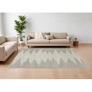 Photo of Gray and Ivory Ombre Hand Woven Area Rug