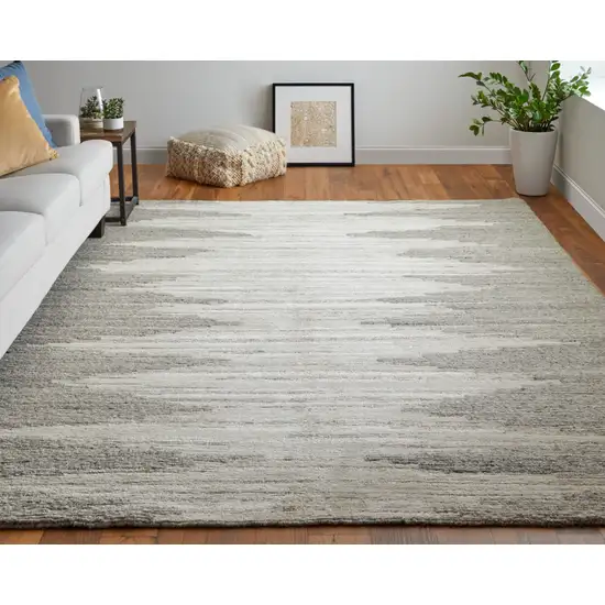 Gray and Ivory Ombre Hand Woven Area Rug Photo 7