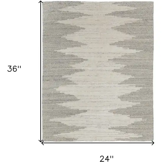 Gray and Ivory Ombre Hand Woven Area Rug Photo 3