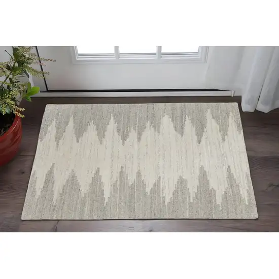 Gray and Ivory Ombre Hand Woven Area Rug Photo 1