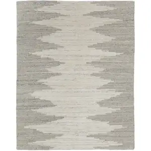 Photo of Gray and Ivory Ombre Hand Woven Area Rug