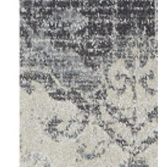 Gray and Ivory Oriental Area Rug Photo 4